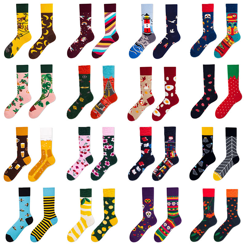 Asymmetric AB Sports Cotton Socks - Mid-Length
